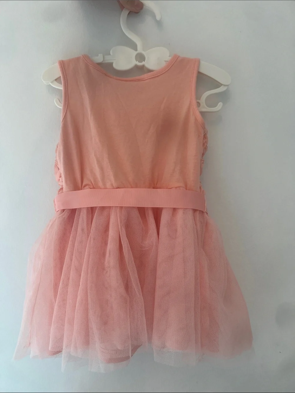 Children's Place Rosette & glitter tulle baby girls party dress- Coral pink